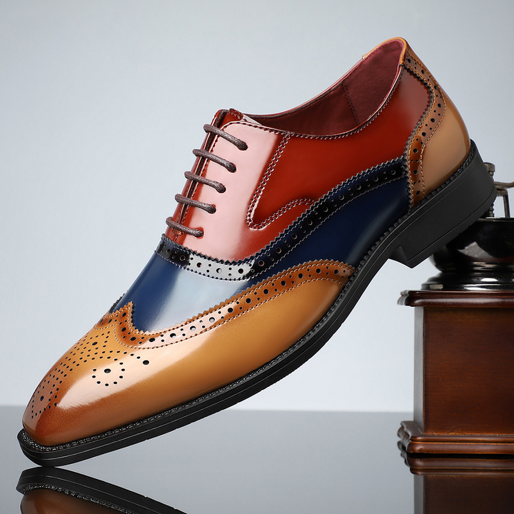 Men's classic wingtip brogue dress shoes for sophisticated formal style.