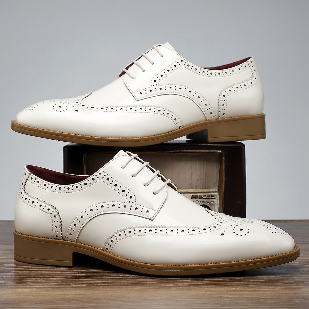 Elegant men's fashion: wingtip brogue dress shoes for a truly sophisticated appeal.