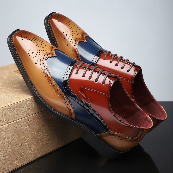 Classic men's wingtip brogues, ideal footwear for a refined business look.