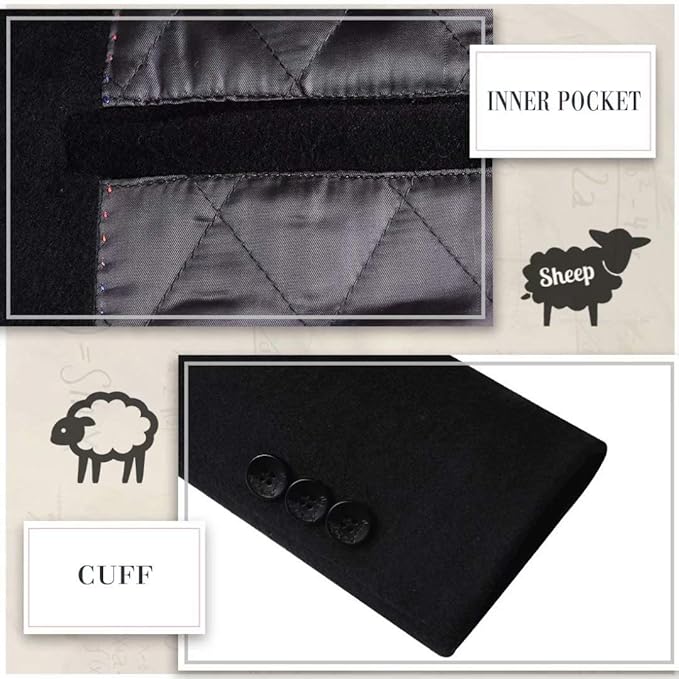 Stylish men's classic long coat, a sophisticated wool blend overcoat for cold winter days.