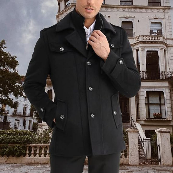 Men's warm winter jacket: Liam wool blend trench coat, a versatile and essential piece for men's cold-weather fashion.
