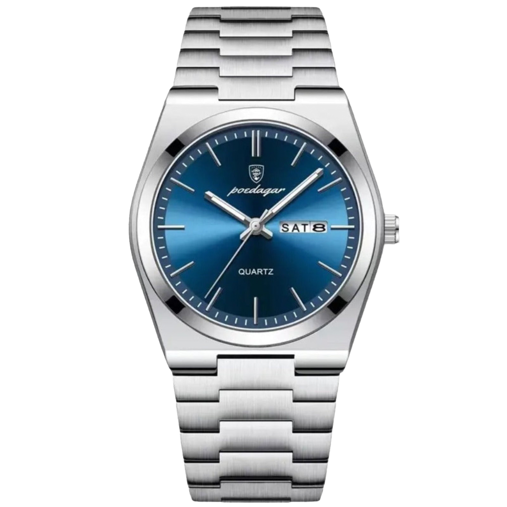 Stylish men's classic watch, a perfect gift for him. Features date display & a sleek steel band for modern appeal.