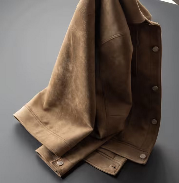 Full view of Men's Clayton Snap-Button Utility Jacket, modern design for casual men's fashion.