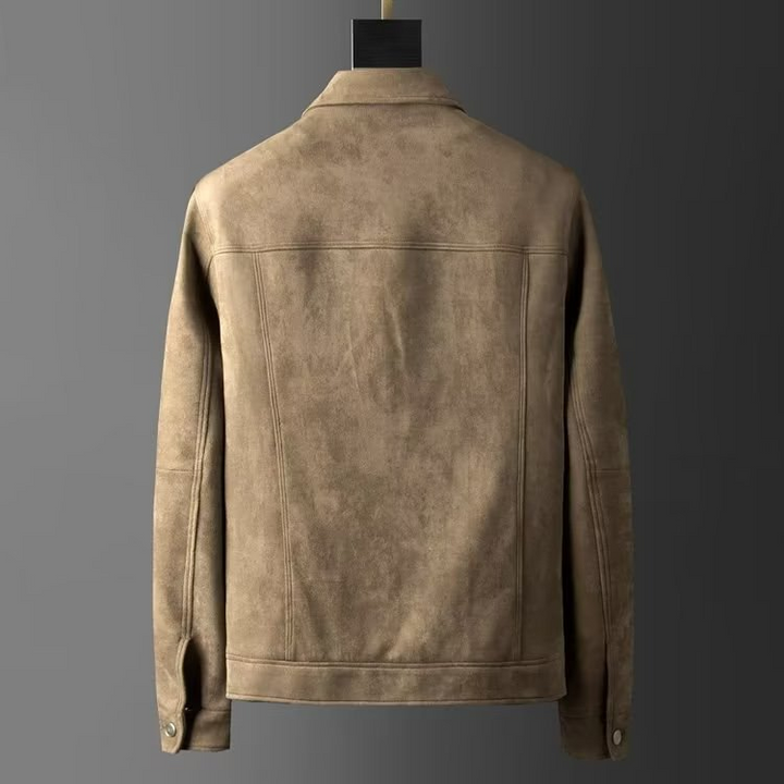 Khaki Men's Clayton Utility Jacket, perfect outerwear for fall fashion & spring layering.