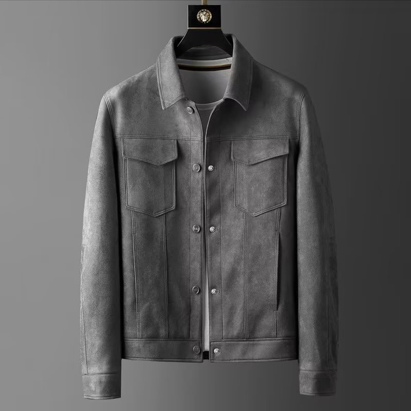 Gray Clayton Snap-Button Jacket for men, a versatile utility jacket for casual everyday style.