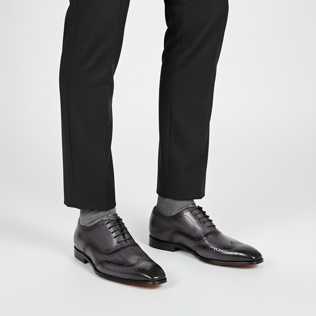 Pair of Clinton men's burgundy leather Oxford dress shoes, perfect for formal occasions
