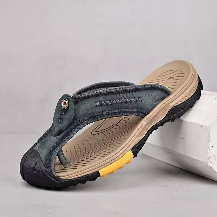 Men's durable closed toe sandals, water resistant, non-slip, providing comfort for outdoor adventures & casual wear.