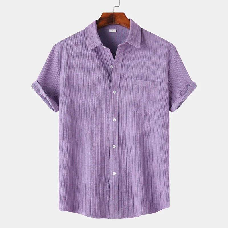Men's Coastal Breeze button-up shirt. Relaxed fit, long sleeve for summer style & vacation wear.