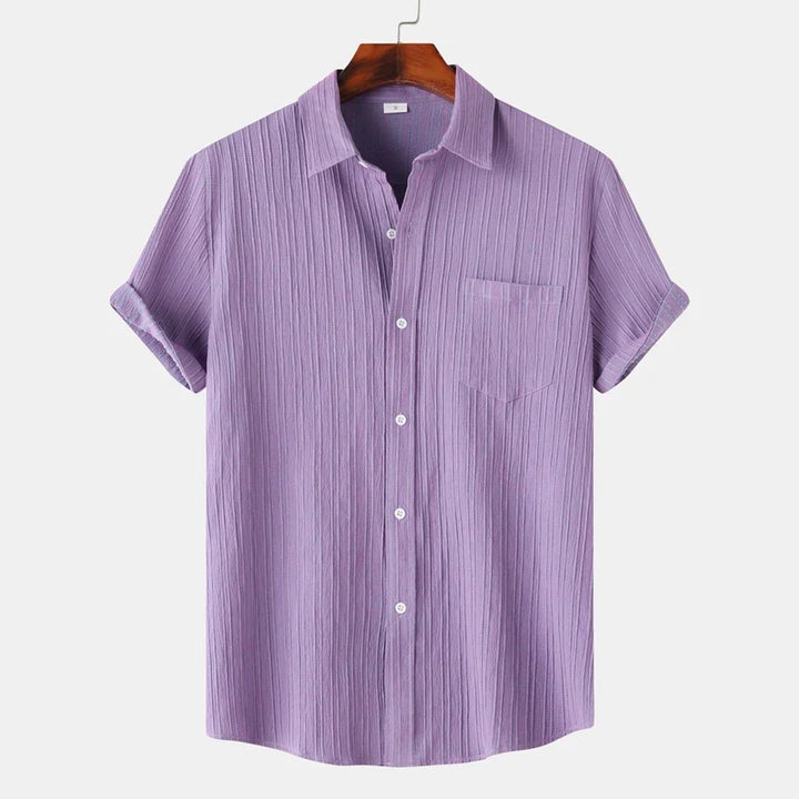 Men's Coastal Breeze button-up shirt. Relaxed fit, long sleeve for summer style & vacation wear.
