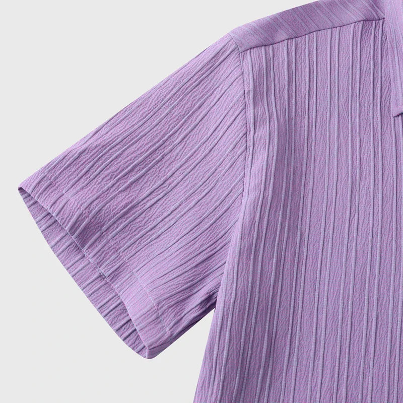 Lightweight, breathable men's button-up shirt. Long sleeve for summer, casual & coastal fashion.