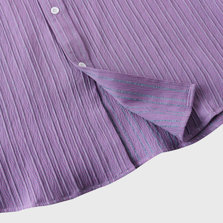 Coastal Breeze men's button-up shirt. Breathable, long sleeve & stylish for summer fashion.