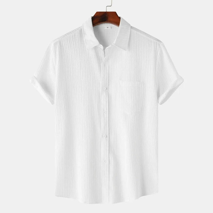Men's breathable button-up shirt, relaxed fit. Perfect for summer, vacation & coastal fashion.