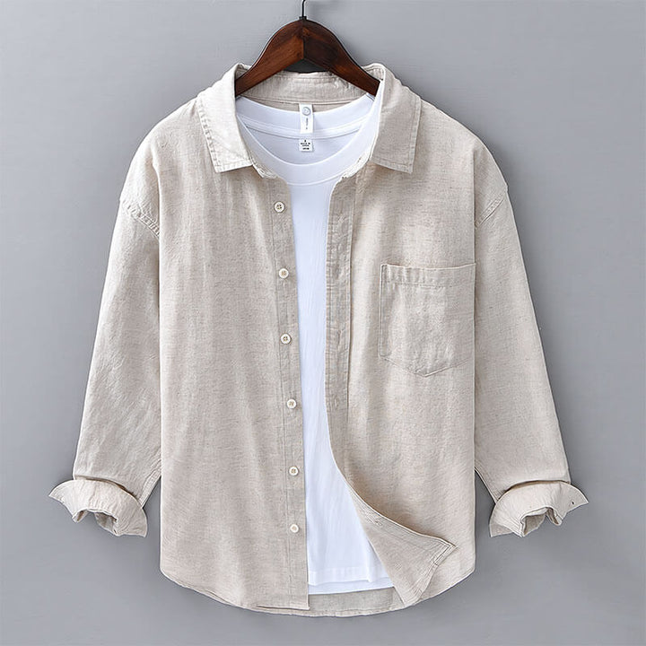 Men's Coastal Button-Down Shirt, relaxed fit, perfect for summer vacation & resort wear.