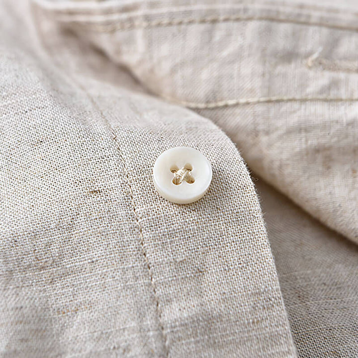 Elegant men's coastal button-down top, relaxed fit for stylish summer and resort wear.