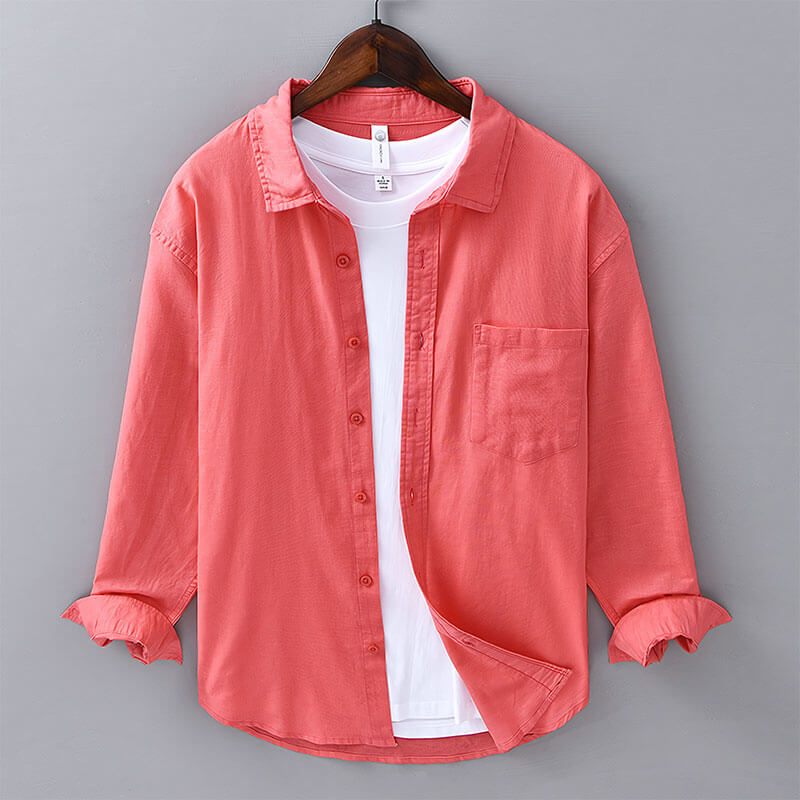 Elegant men's coastal shirt with a relaxed fit, perfect for summer fashion & casual occasions.