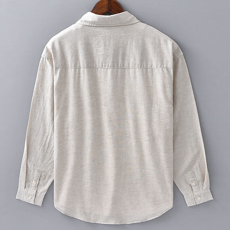Summer men's coastal button-down shirt, stylish & comfortable for beach, resort, or casual wear.