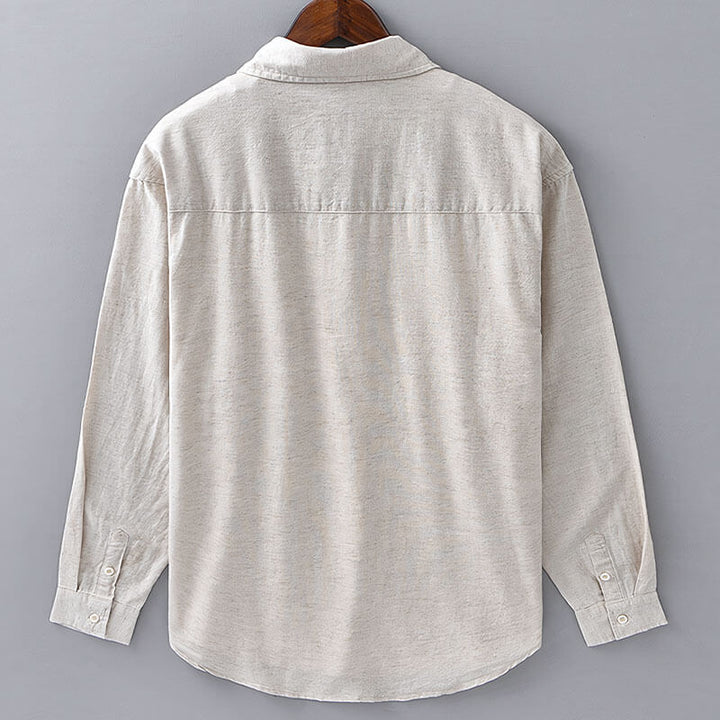 Summer men's coastal button-down shirt, stylish & comfortable for beach, resort, or casual wear.