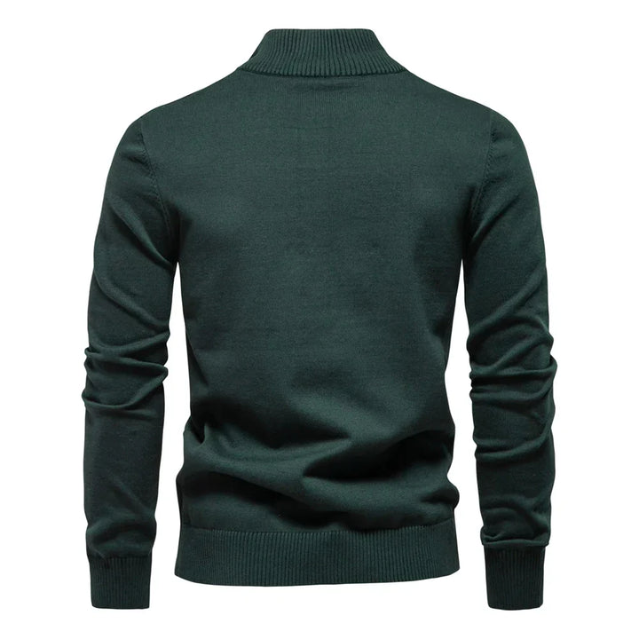Men's Coastal Striped Quarter-Zip Pullover Sweater, great for casual outings & modern style.