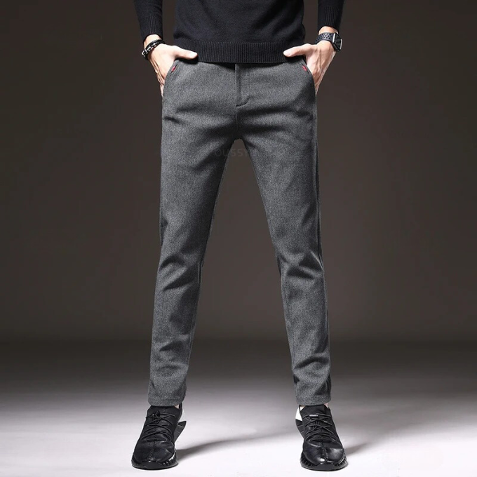 Stylish men's brushed straight leg pants for a modern casual look. Comfortable and versatile bottoms.