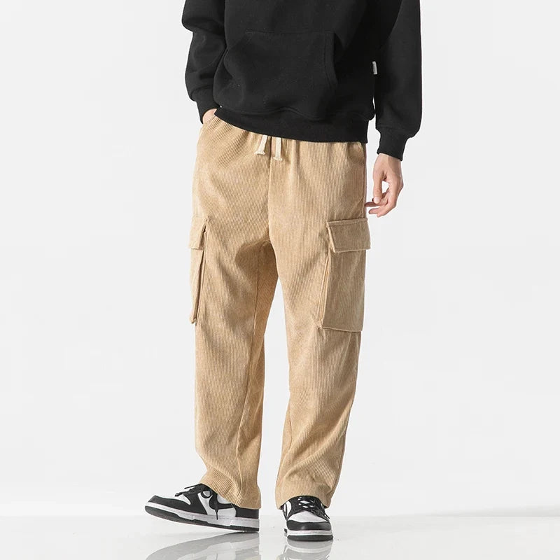 Comfortable men's drawstring cargo pants, perfect for relaxing, casual outings, and daily wear.