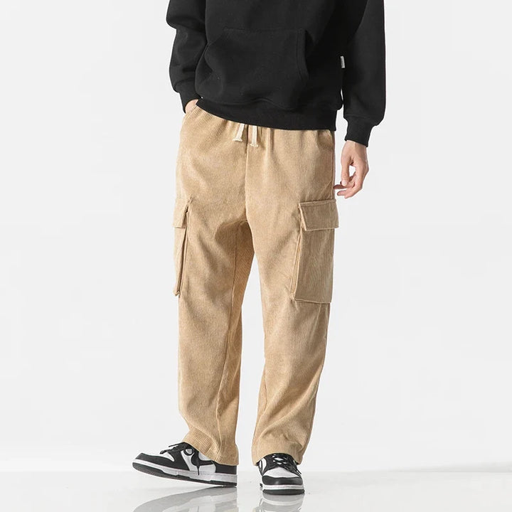 Comfortable men's drawstring cargo pants, perfect for relaxing, casual outings, and daily wear.