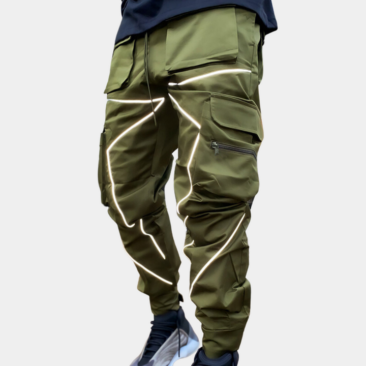Men's comfort fit cargo trousers in a durable design, perfect for casual utility wear.