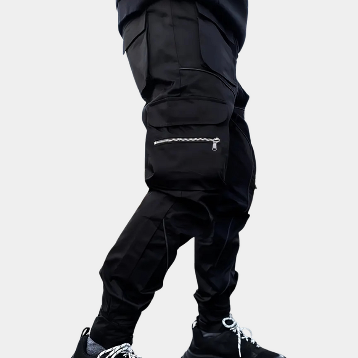 Men's casual cargo trousers, featuring a comfortable relaxed fit and functional utility pockets.