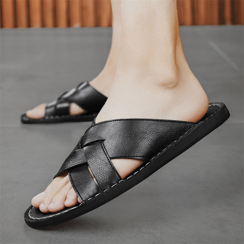 Step into comfort with these men's slide sandals, featuring a cushioned sole and stylish open-toe design.