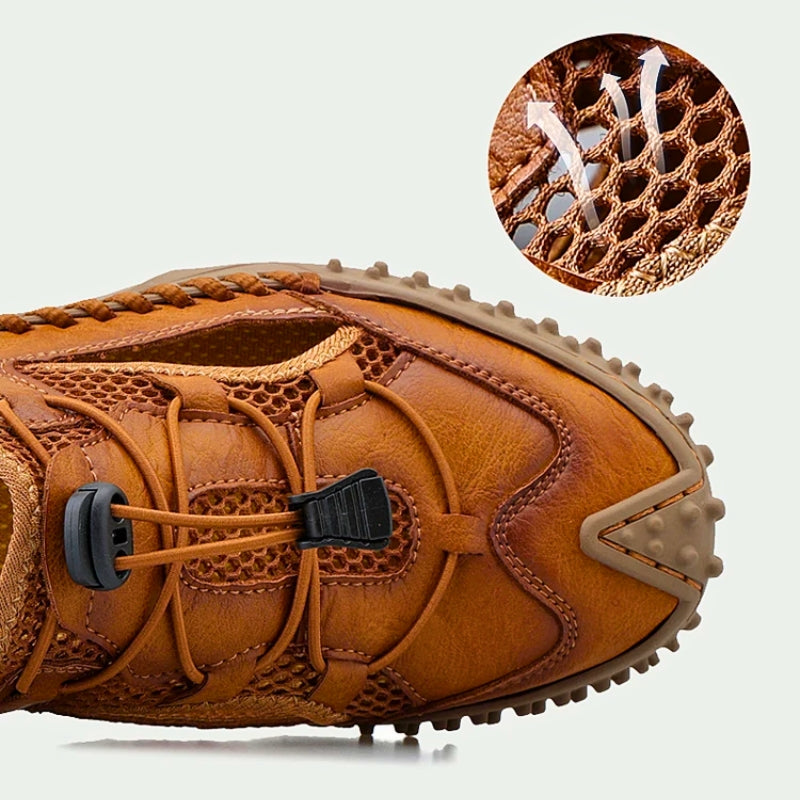 Comfortable men's trail sandals, quick-lace design for easy wear, supportive outdoor footwear.