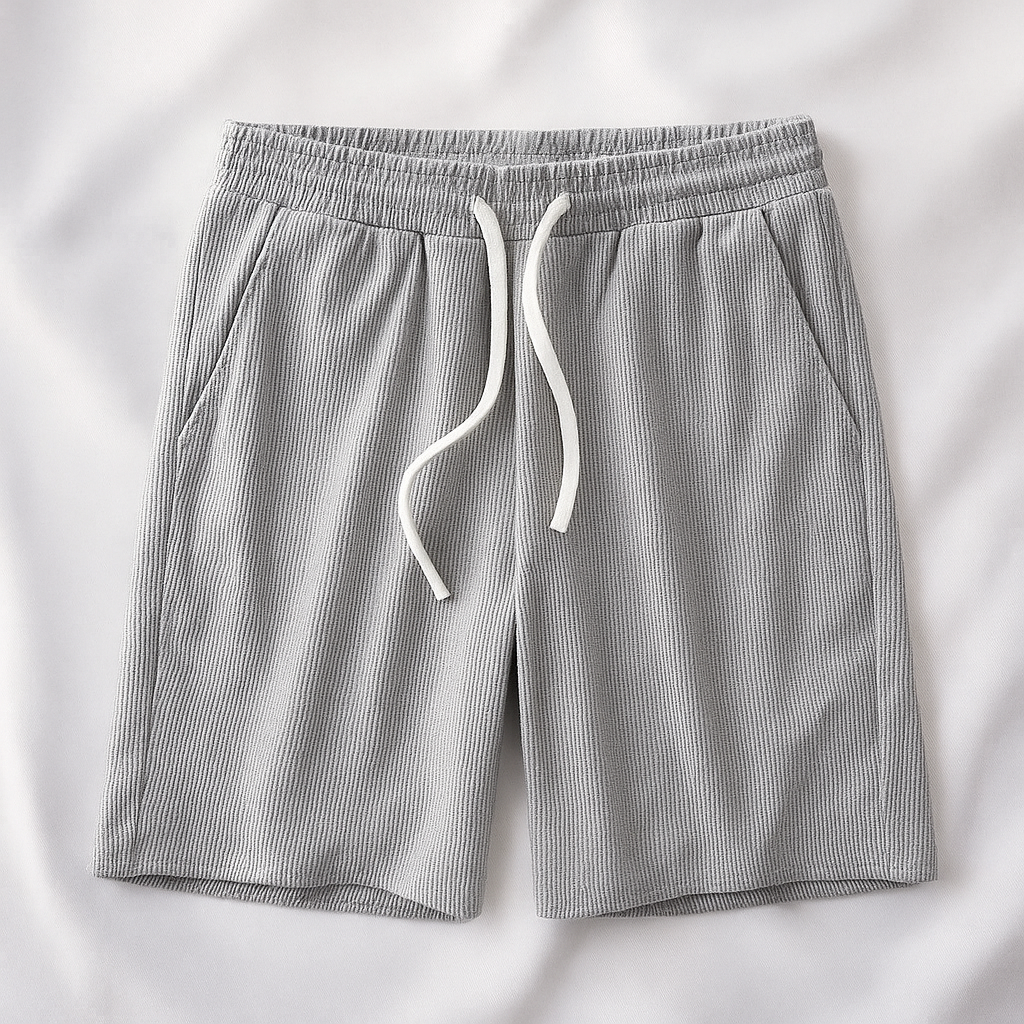 Soft men's waffle knit lounge shorts offering ultimate comfort for relaxed fit casual wear. Includes practical pockets.