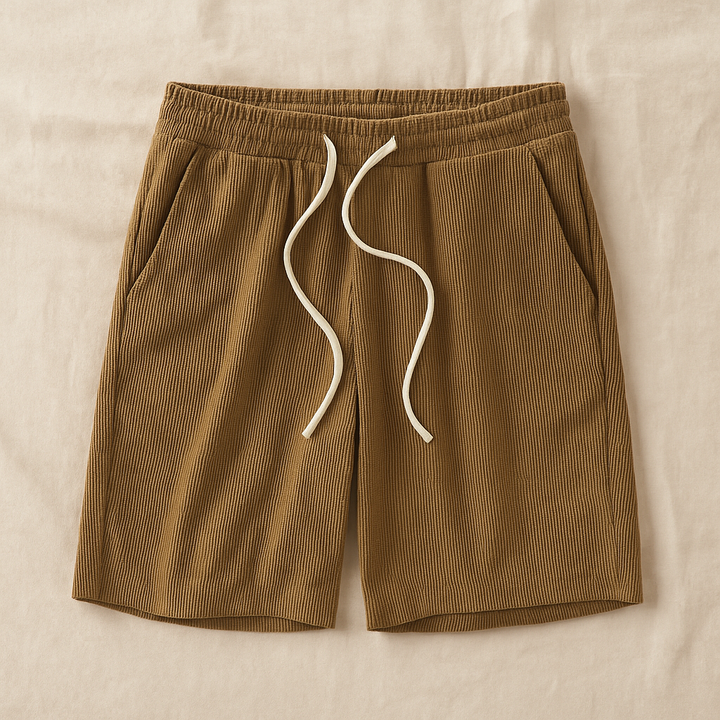 Versatile men's waffle knit lounge shorts with pockets, suitable for casual wear, everyday comfort, or summer attire.