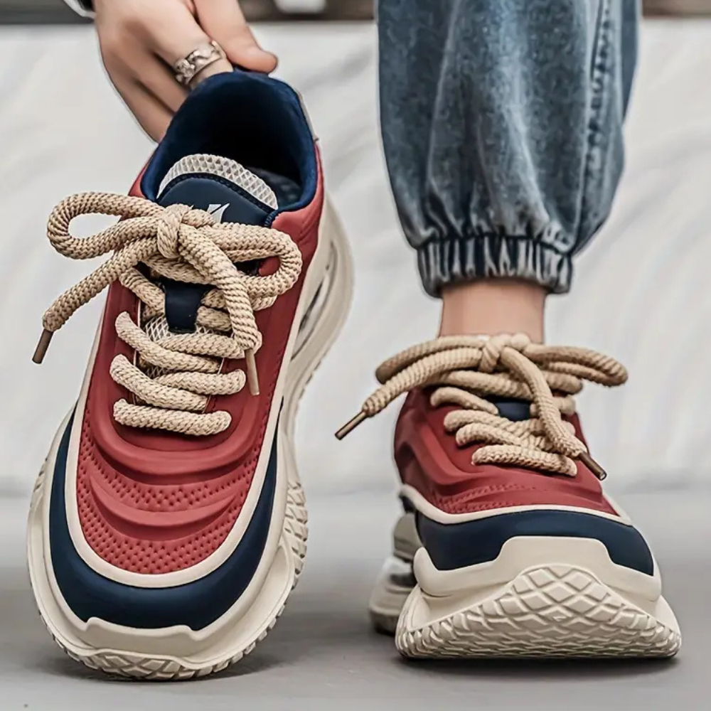 Comfortable men's platform sneakers, perfect for everyday casual wear. Fashionable & supportive footwear.