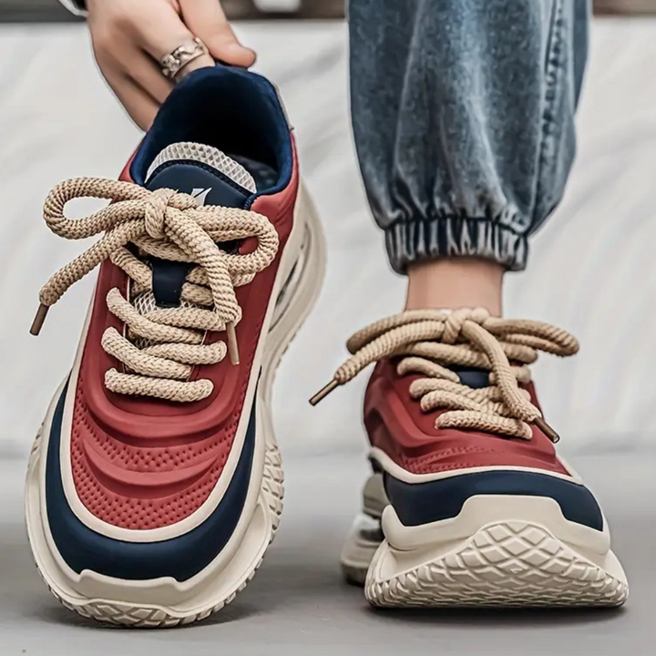 Comfortable men's platform sneakers, perfect for everyday casual wear. Fashionable & supportive footwear.