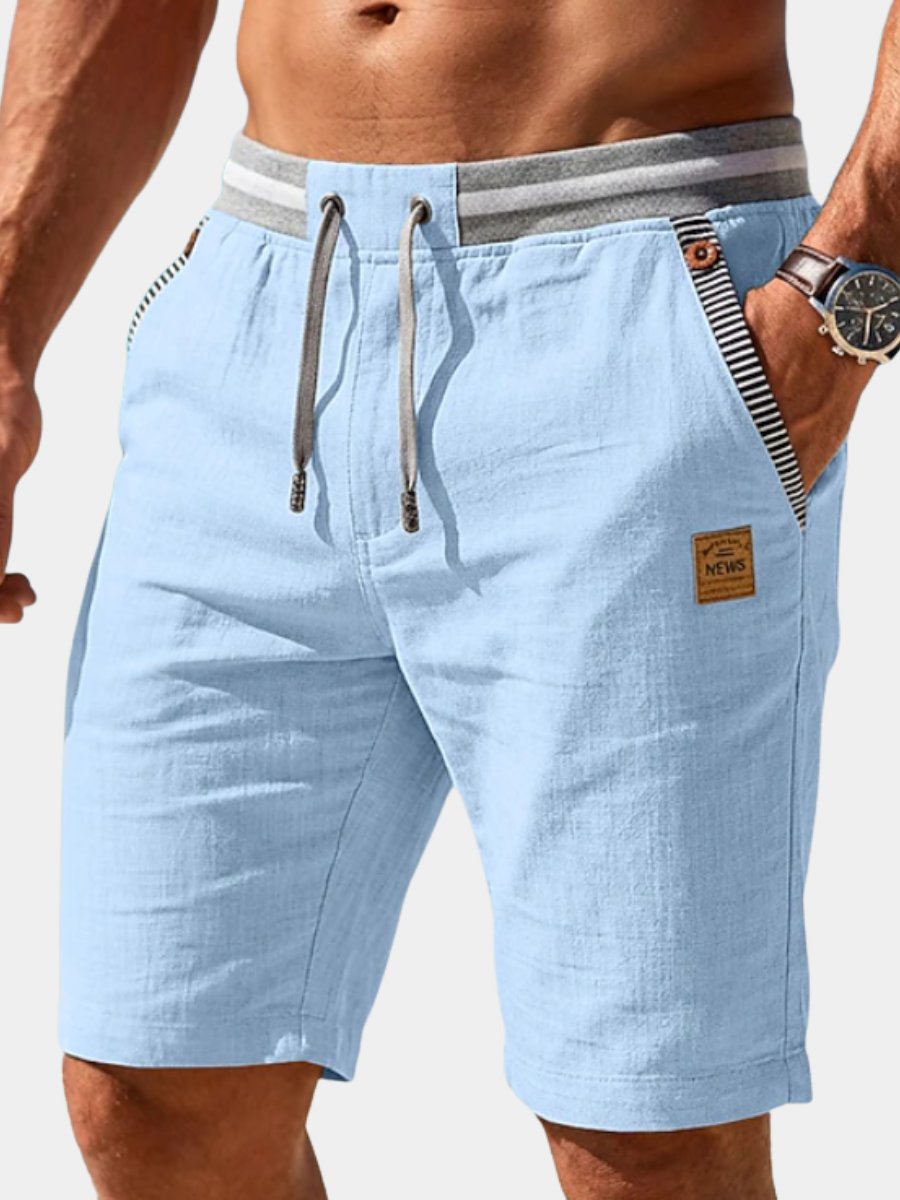 Men's comfortable black drawstring summer shorts for a relaxed, casual warm-weather style.