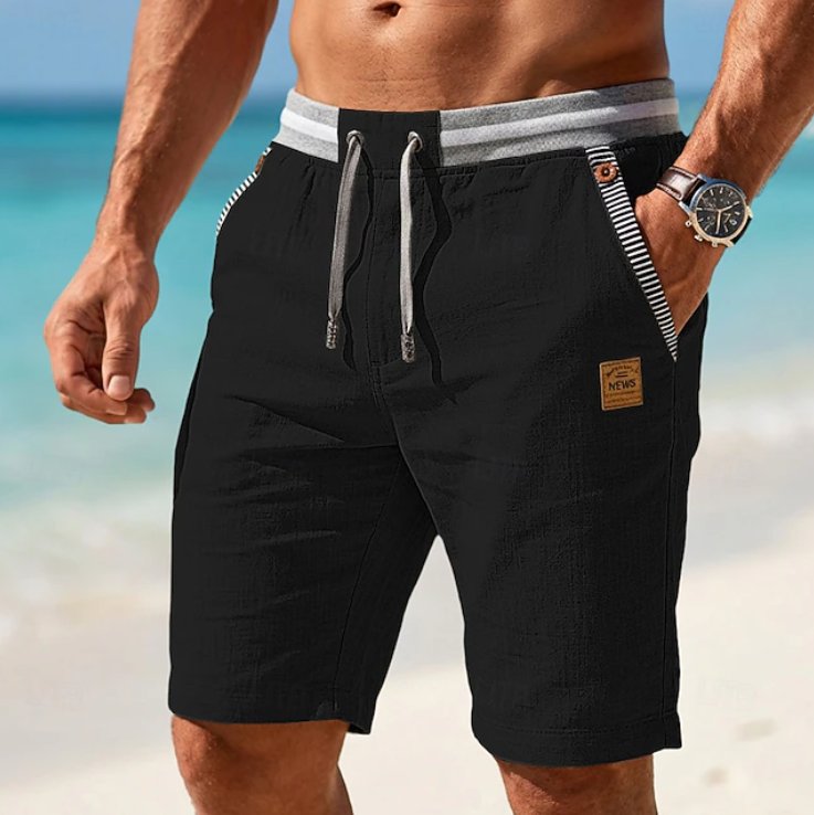 Men's comfortable grey drawstring summer shorts with pockets, ideal for relaxed style and casual everyday wear.