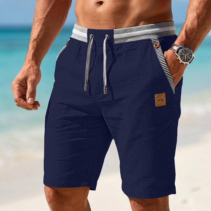 Stylish men's relaxed fit drawstring summer shorts for comfortable warm-weather casual fashion.