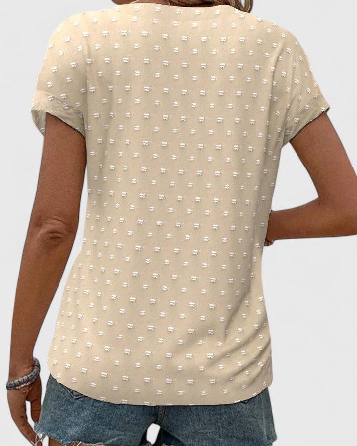 Men's classic green V-neck shirt. Comfortable, basic casual top with relaxed fit for everyday spring wear.