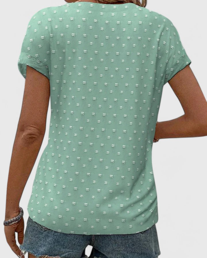 Soft men's V-neck top. Comfortable relaxed fit shirt, ideal for everyday casual summer and spring outfits.