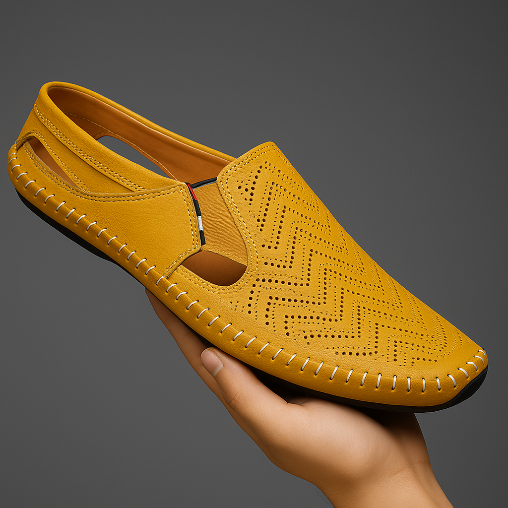 Adjustable men's summer sandals in grey, offering cushioned support for all-day comfort.