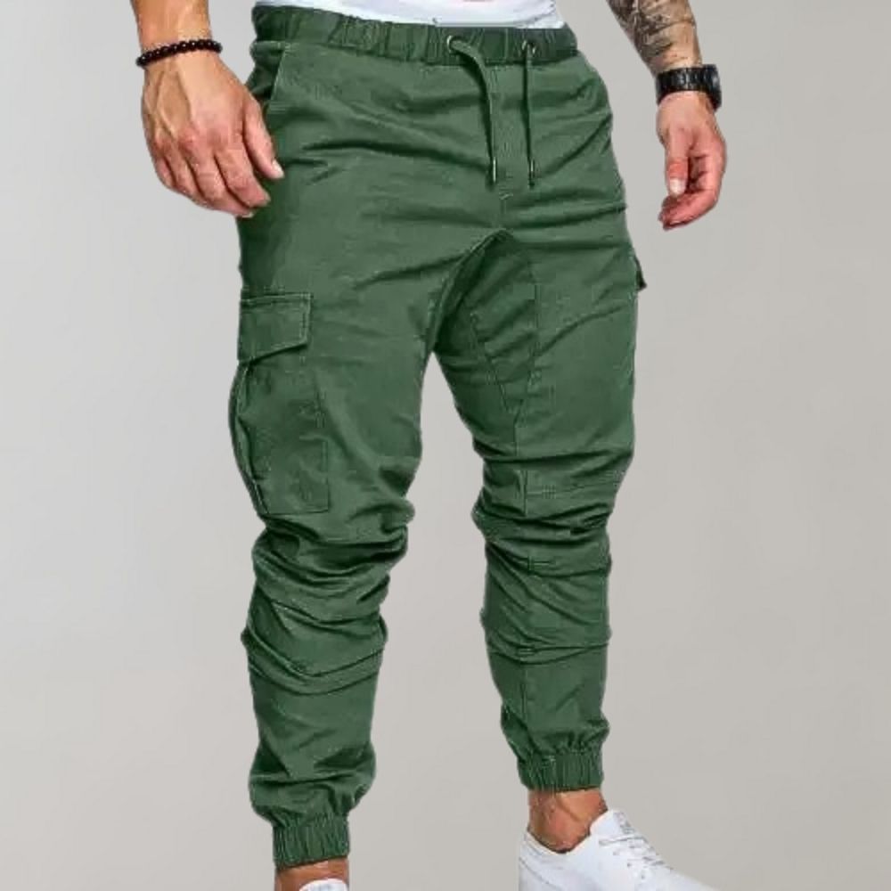 Versatile men's cargo pants with utility pockets, perfect for casual style & active lifestyles.