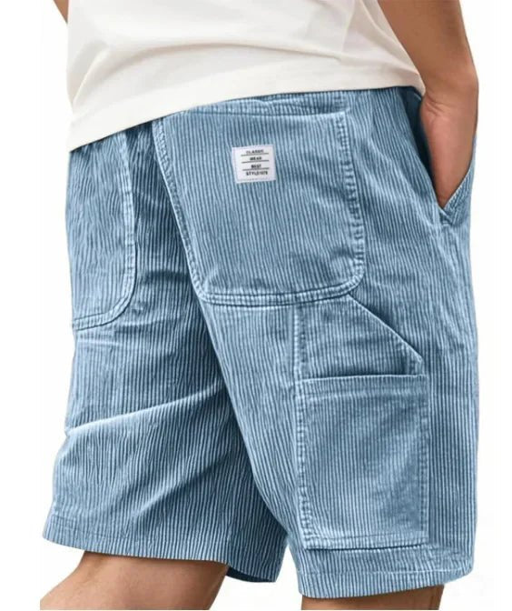 Lightweight men's cargo shorts, ideal for comfortable warm weather and everyday wear.