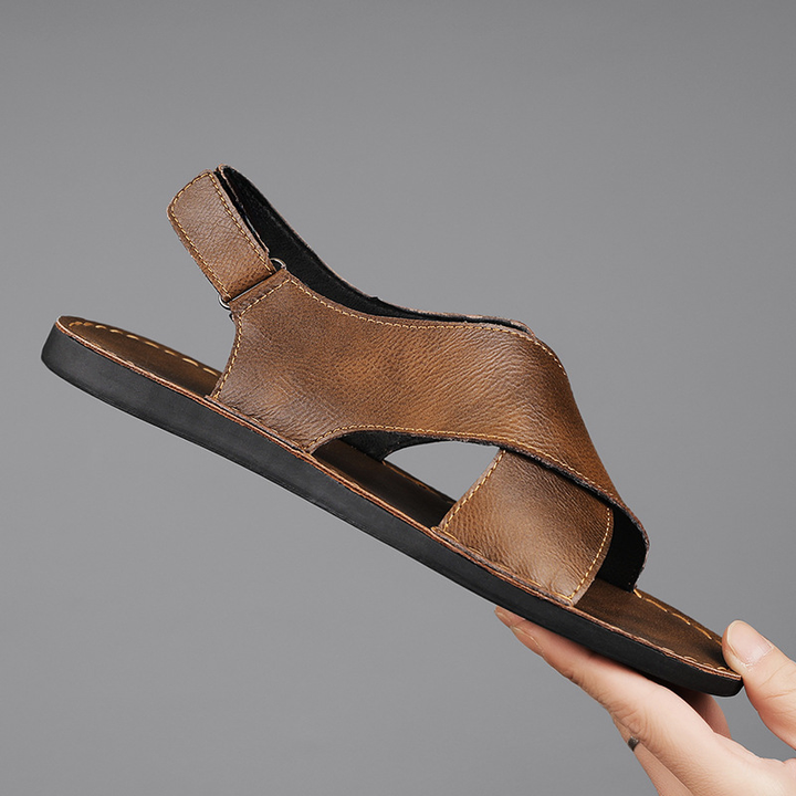 Comfortable men's cross-wrap slip-on sandals. Ideal casual summer footwear for everyday and beach.