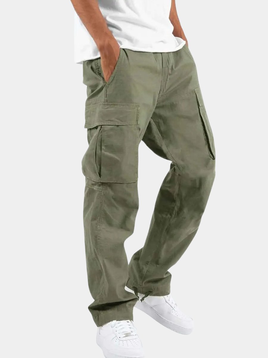 Men's comfortable drawstring cargo pants with relaxed fit, ideal for daily casual wear.