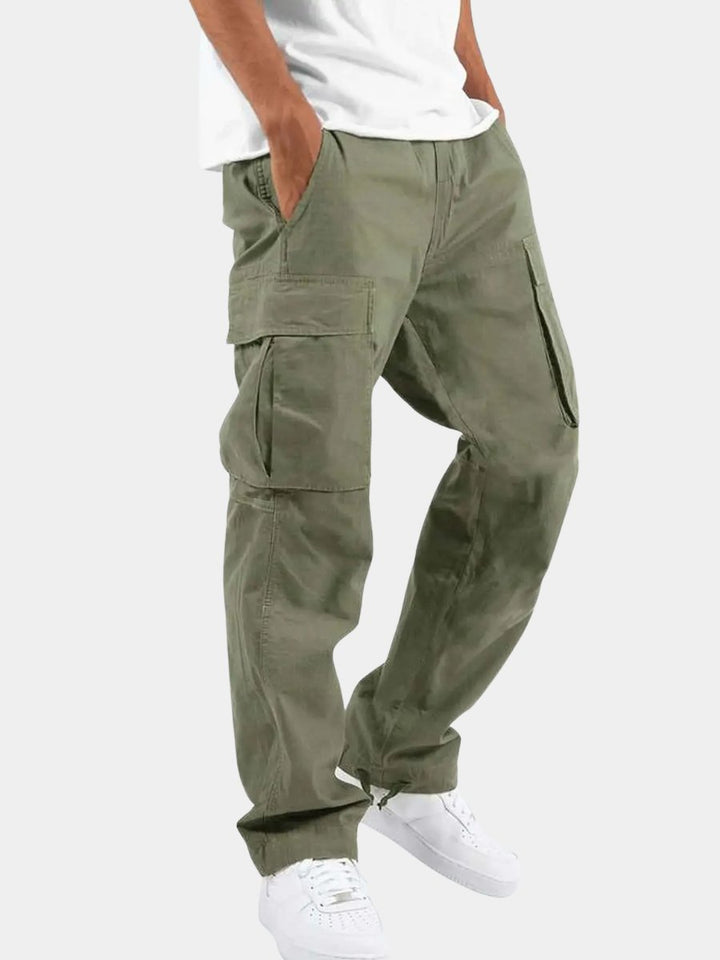 Men's comfortable drawstring cargo pants with relaxed fit, ideal for daily casual wear.