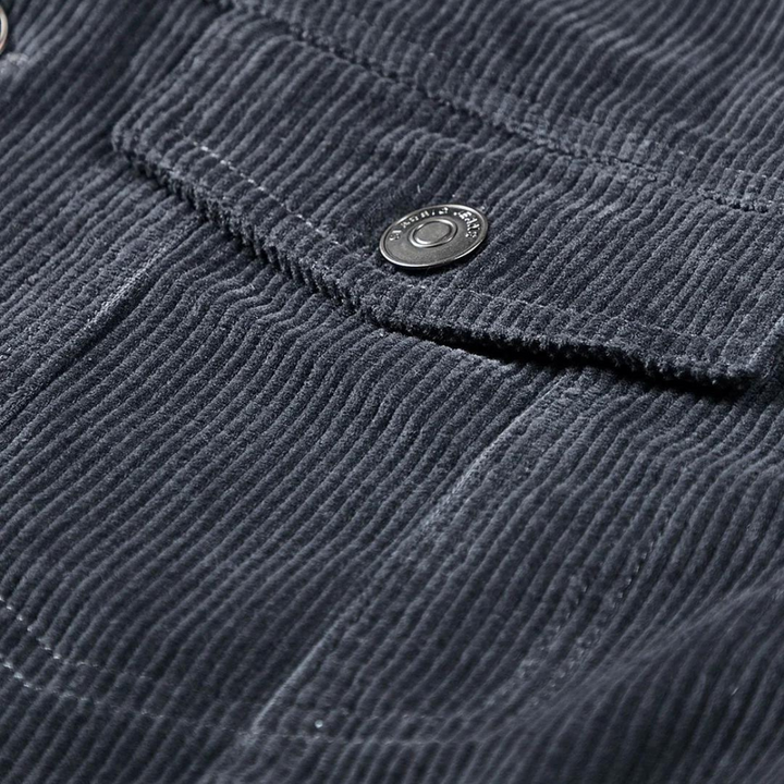 Durable men's grey corduroy jacket, designed for ultimate comfort and everyday wear.