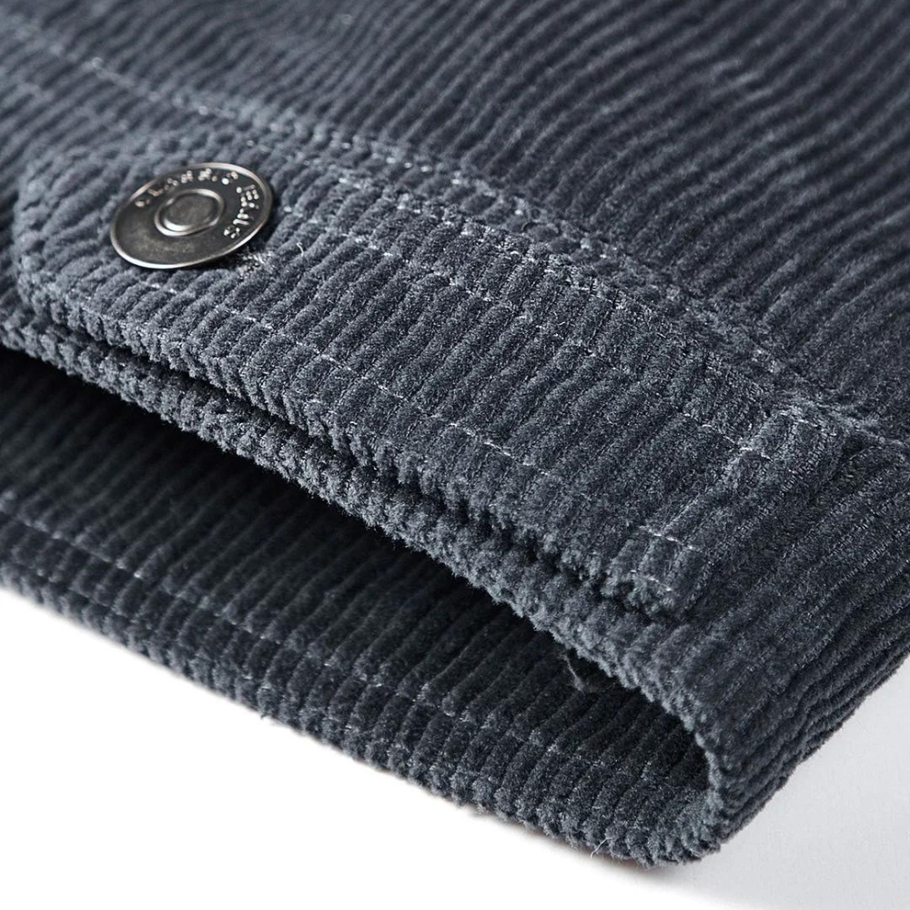 Rover men's comfortable grey corduroy jacket, a stylish and versatile outerwear choice.