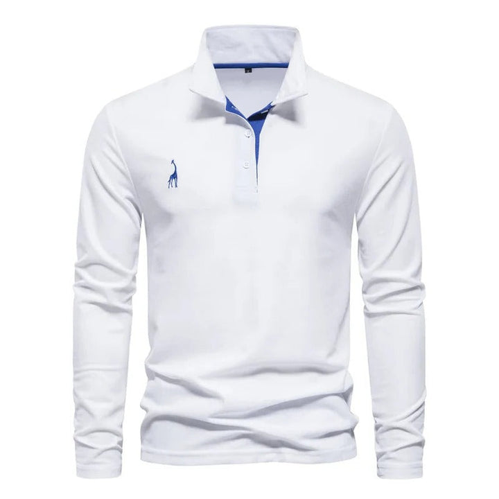 Men's comfortable long sleeve polo shirt for versatile everyday wear and men's fashion.
