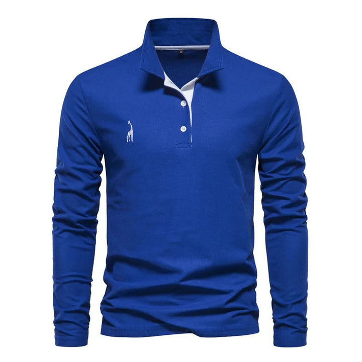 Comfortable men's long sleeve polo shirt, a key piece of men's apparel for effortless style.