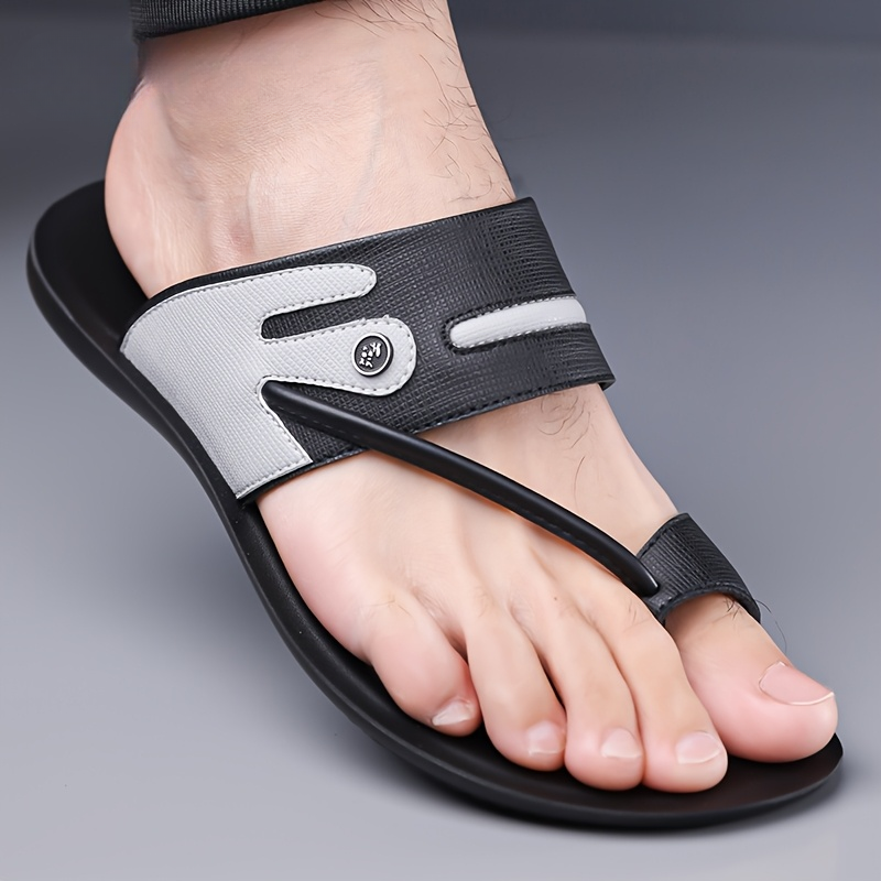 Men's comfortable open-toe summer walking sandals. Casual slip-on footwear for warm weather, beach, and outdoor comfort.