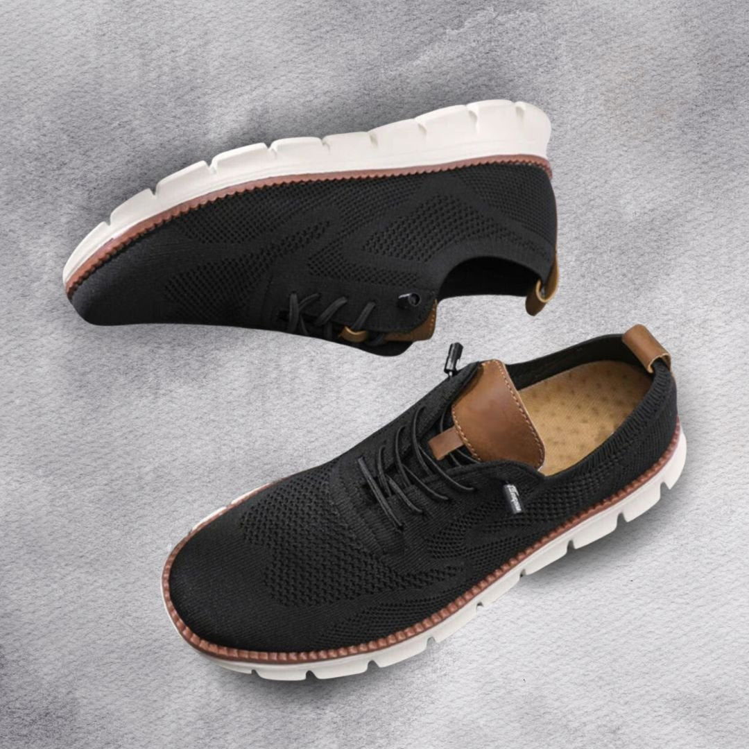 Supportive men's orthopedic footwear, anti-slip design ensures comfort for active walking.